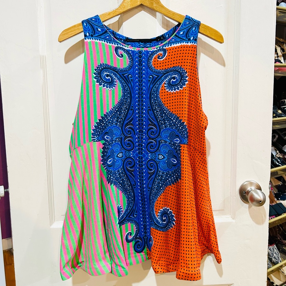 Gaetano Navarra Designer Flounce Top Dopamine Dressing Wearable Art NWT Size L